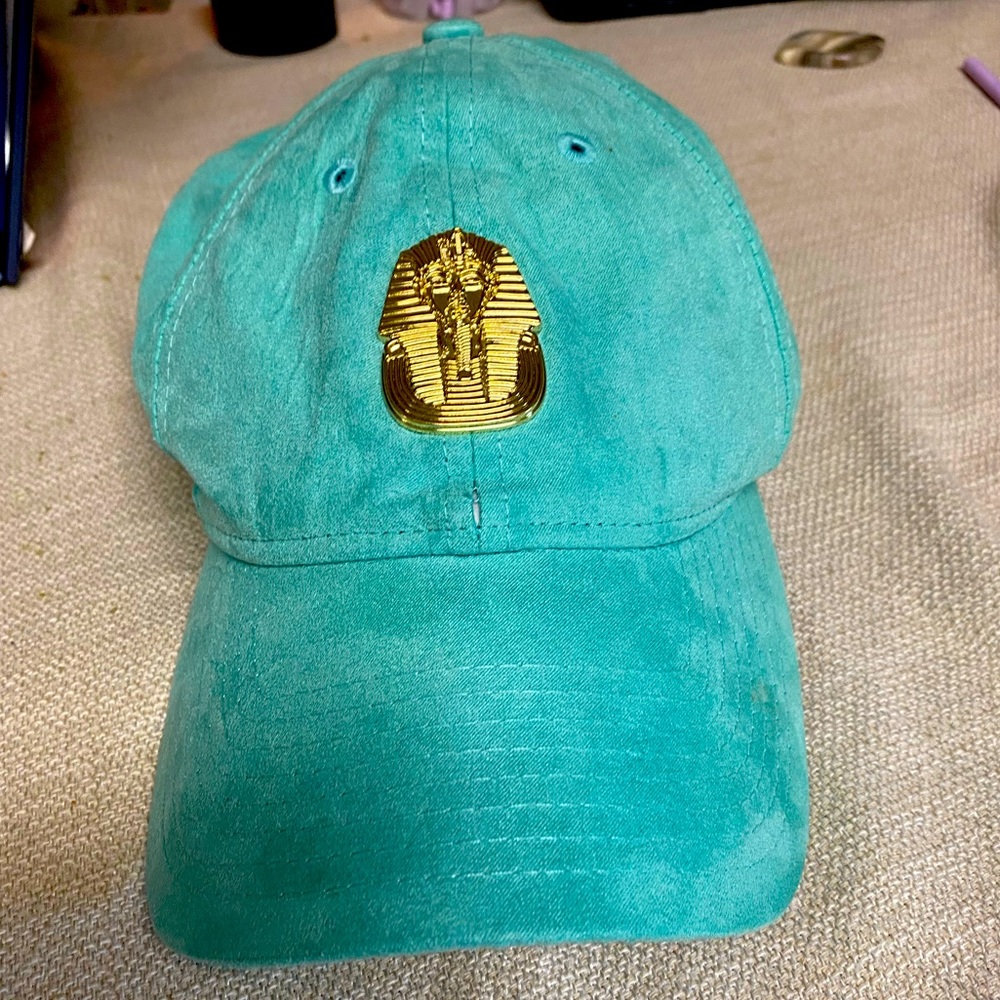 Teal suede and gold new era das hat